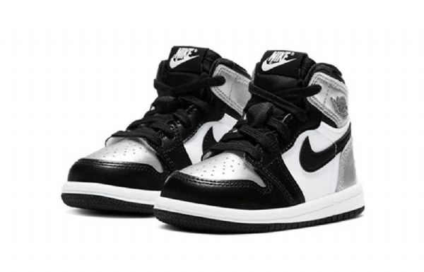 Nike Air Jordan 1 Retro High Tops Og Td Sko Barn Sølv