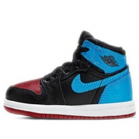 Nike Air Jordan 1 Retro High Tops Og Td Sko Barn Svarte Blå