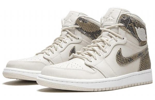 Nike Air Jordan 1 Retro High Tops Premium Basketball Shoes Dame Grå