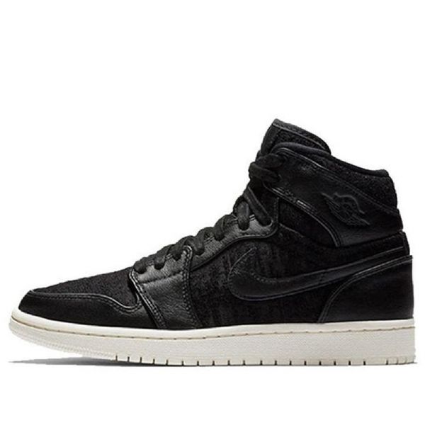Nike Air Jordan 1 Retro High Tops Premium Basketball Shoes Dame Svarte