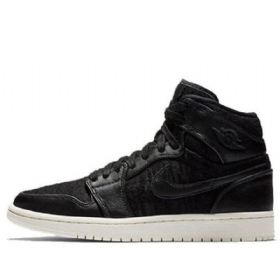 Nike Air Jordan 1 Retro High Tops Premium Basketball Shoes Dame Svarte