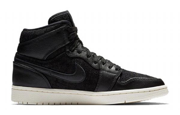 Nike Air Jordan 1 Retro High Tops Premium Basketball Shoes Dame Svarte