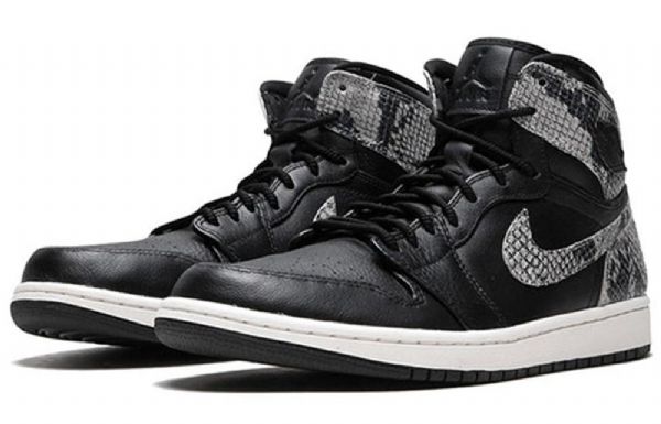 Nike Air Jordan 1 Retro High Tops Premium Basketball Shoes Dame Svarte