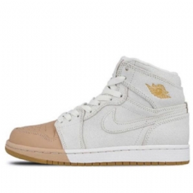 Nike Air Jordan 1 Retro High Tops Premium Basketball Shoes Dame Svarte Khaki