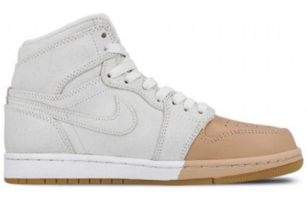 Nike Air Jordan 1 Retro High Tops Premium Basketball Shoes Dame Svarte Khaki