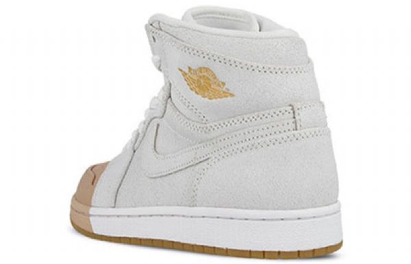 Nike Air Jordan 1 Retro High Tops Premium Basketball Shoes Dame Svarte Khaki