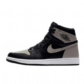 Nike Air Jordan 1 Retro High Tops Shadow Sko Herre Svarte Grå