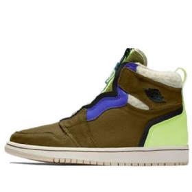 Nike Air Jordan 1 Retro High Tops Zip Basketball Shoes Dame Armygreen