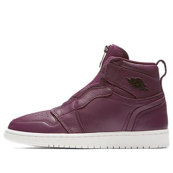 Nike Air Jordan 1 Retro High Tops Zip Basketball Shoes Dame Burgunder