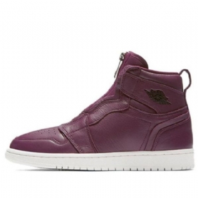 Nike Air Jordan 1 Retro High Tops Zip Basketball Shoes Dame Burgunder