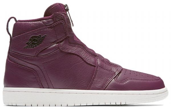 Nike Air Jordan 1 Retro High Tops Zip Basketball Shoes Dame Burgunder