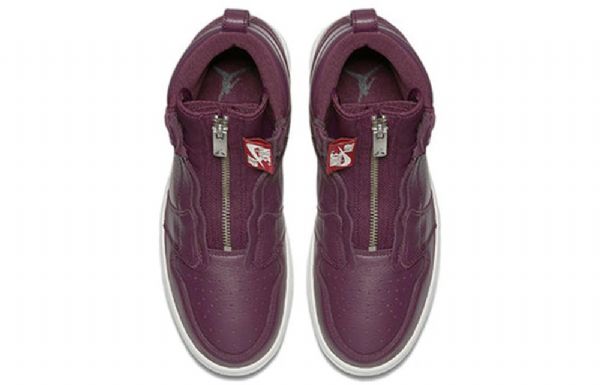 Nike Air Jordan 1 Retro High Tops Zip Basketball Shoes Dame Burgunder