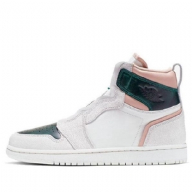 Nike Air Jordan 1 Retro High Tops Zip Basketball Shoes Dame Grønn