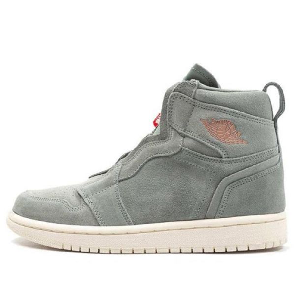 Nike Air Jordan 1 Retro High Tops Zip Basketball Shoes Dame Grønn