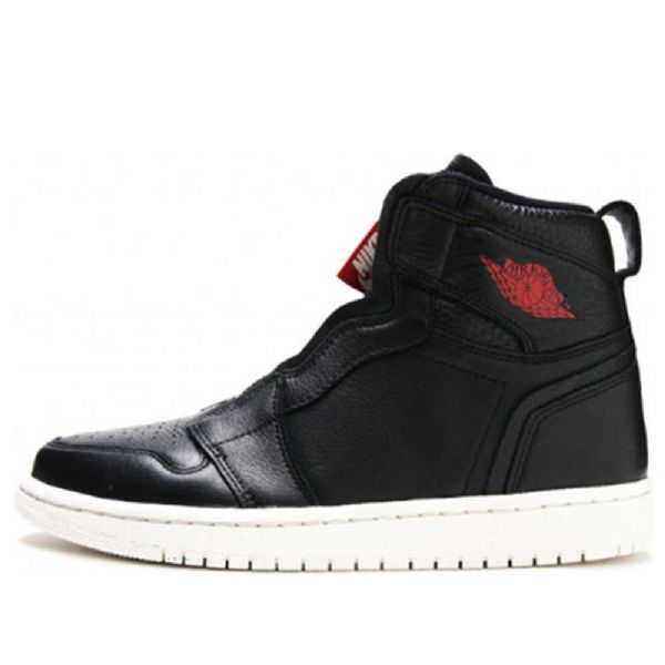 Nike Air Jordan 1 Retro High Tops Zip Basketball Shoes Dame Svarte