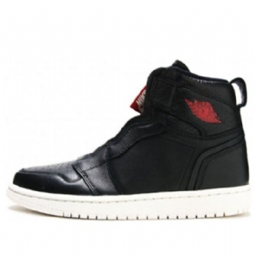 Nike Air Jordan 1 Retro High Tops Zip Basketball Shoes Dame Svarte