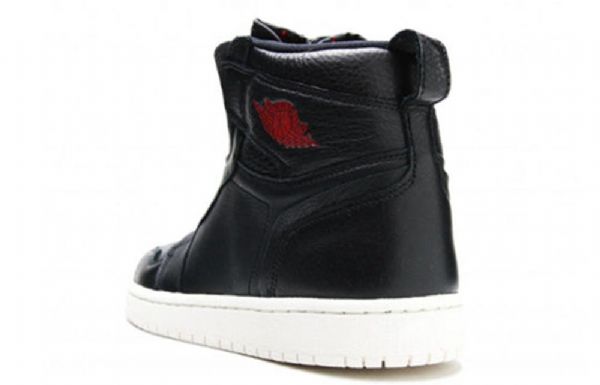 Nike Air Jordan 1 Retro High Tops Zip Basketball Shoes Dame Svarte