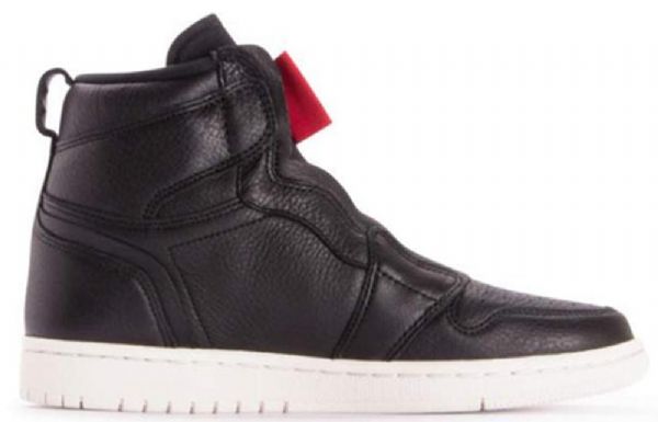 Nike Air Jordan 1 Retro High Tops Zip Basketball Shoes Dame Svarte