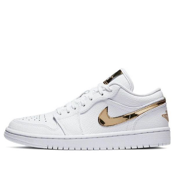 Nike Air Jordan 1 Retro Low Tops Basketball Shoes Dame Hvite Gull