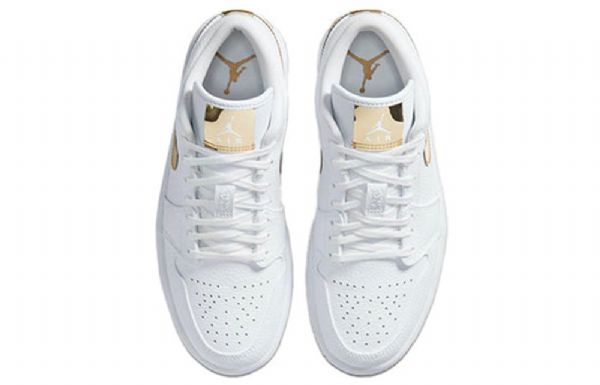 Nike Air Jordan 1 Retro Low Tops Basketball Shoes Dame Hvite Gull