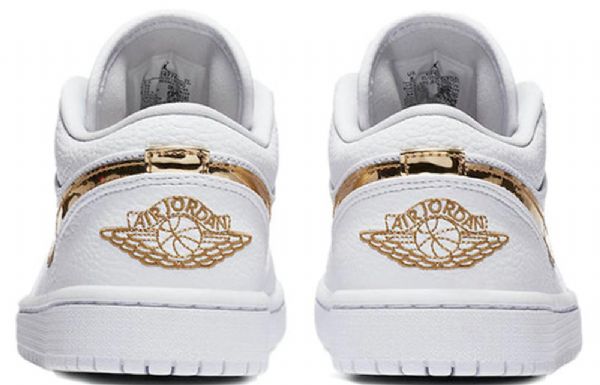 Nike Air Jordan 1 Retro Low Tops Basketball Shoes Dame Hvite Gull