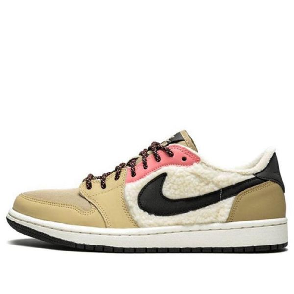 Nike Air Jordan 1 Retro Low Tops Fleece Basketball Shoes Dame Beige