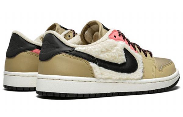 Nike Air Jordan 1 Retro Low Tops Fleece Basketball Shoes Dame Beige