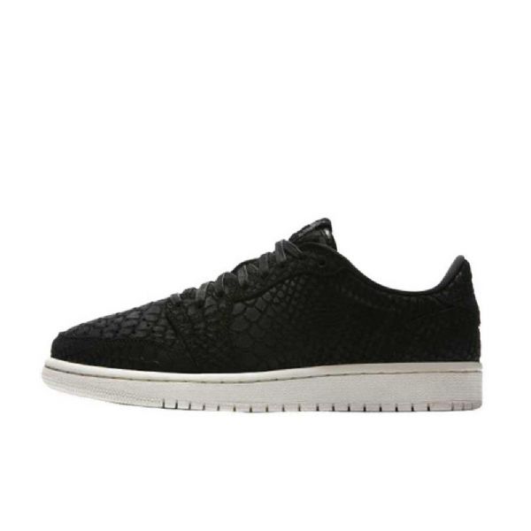 Nike Air Jordan 1 Retro Low Tops No Swoosh Sko Herre Svarte