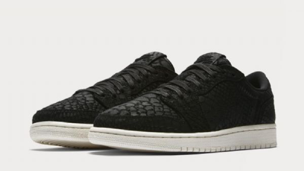 Nike Air Jordan 1 Retro Low Tops No Swoosh Sko Herre Svarte