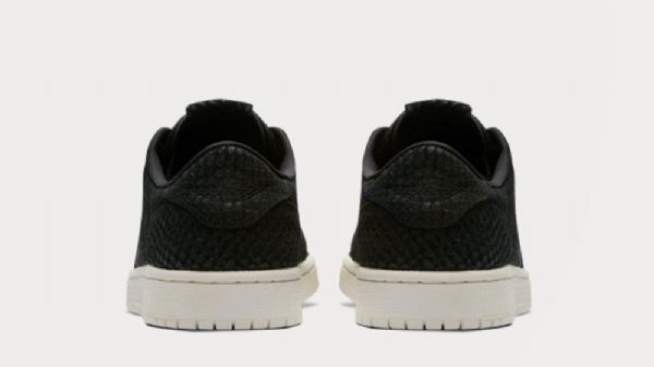 Nike Air Jordan 1 Retro Low Tops No Swoosh Sko Herre Svarte