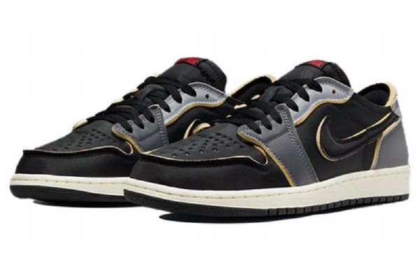 Nike Air Jordan 1 Retro Low Tops Og Ex Basketball Shoes Herre Mørke Grå
