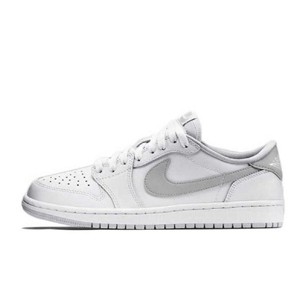 Nike Air Jordan 1 Retro Low Tops Og Sko Herre Hvite Grå