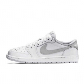 Nike Air Jordan 1 Retro Low Tops Og Sko Herre Hvite Grå