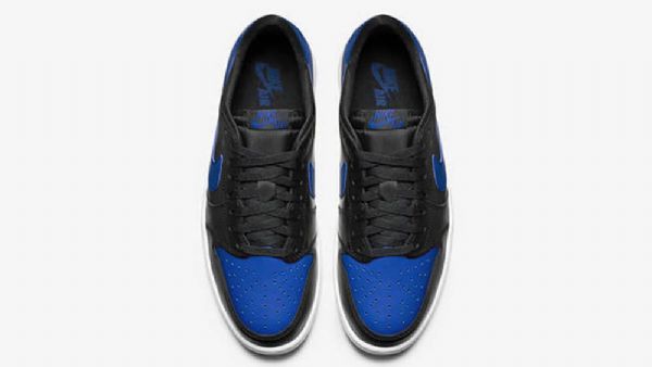 Nike Air Jordan 1 Retro Low Tops Og Varsity Royal Sko Herre Svarte Blå