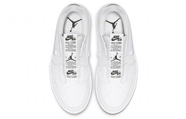 Nike Air Jordan 1 Retro Low Tops Slip Basketball Shoes Dame Hvite