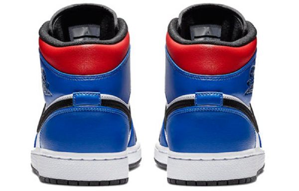 Nike Air Jordan 1 Retro Mid Tops Basketball Shoes Herre Svarte Hvite Lilla