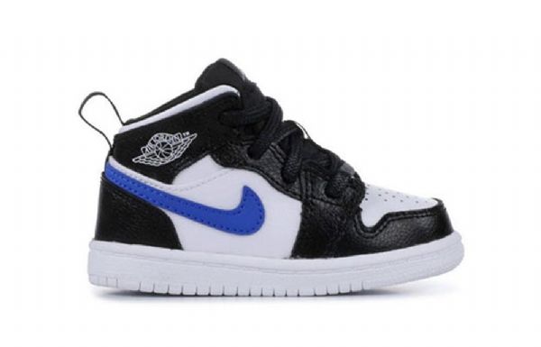 Nike Air Jordan 1 Retro Mid Tops Bt Basketball Shoes Barn Svarte Hvite