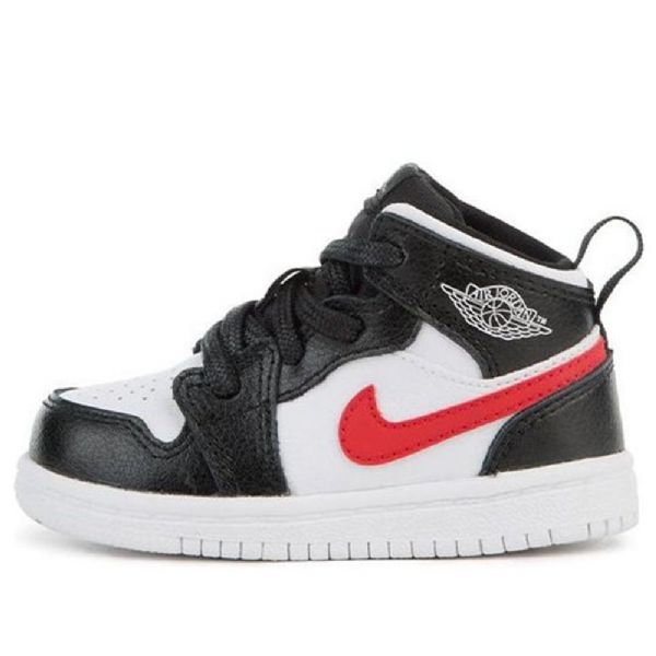 Nike Air Jordan 1 Retro Mid Tops Bt Basketball Shoes Barn Svarte Hvite