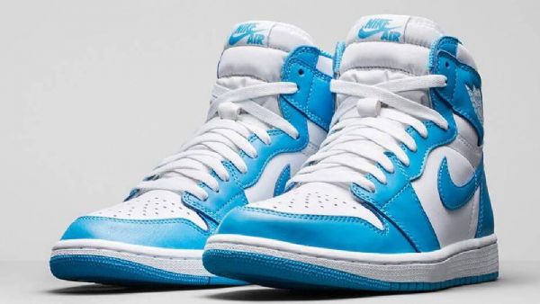 Nike Air Jordan 1 Retro Powder Sko Herre Blå Hvite