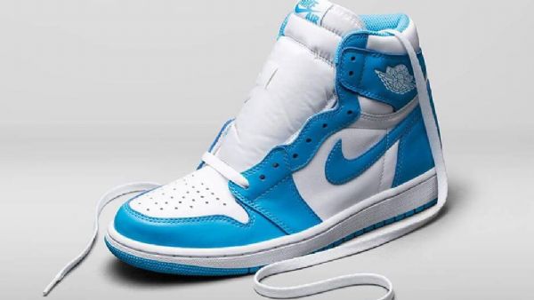 Nike Air Jordan 1 Retro Powder Sko Herre Blå Hvite