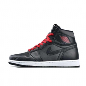 Nike Air Jordan 1 Satin Sko Dame Svarte Rød