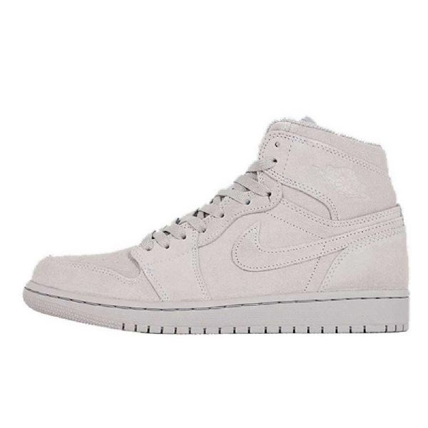 Nike Air Jordan 1 Semsket Skinn Sko Herre Grå