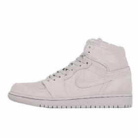Nike Air Jordan 1 Semsket Skinn Sko Herre Grå