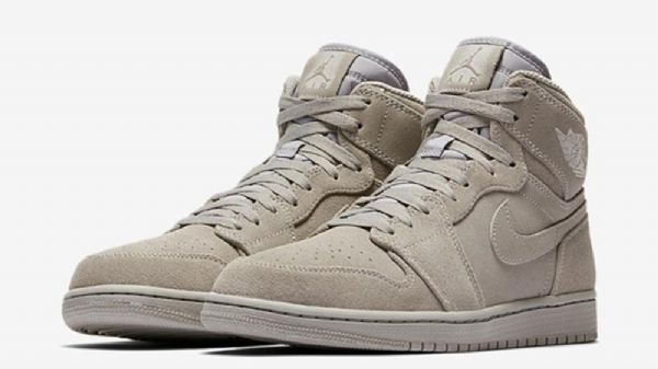 Nike Air Jordan 1 Semsket Skinn Sko Herre Grå
