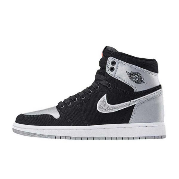 Nike Air Jordan 1 Shadow Satin Aleali Sko Herre Svarte Sølv