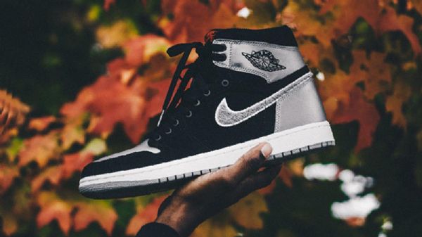 Nike Air Jordan 1 Shadow Satin Aleali Sko Herre Svarte Sølv