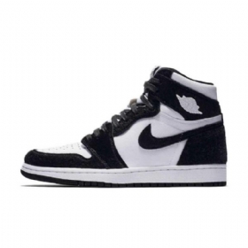 Nike Air Jordan 1 Sko Dame Svarte Hvite