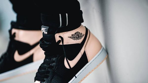 Nike Air Jordan 1 Sko Dame Svarte Rosa