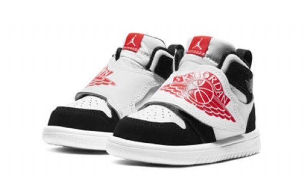 Nike Air Jordan 1 Sky Logo Td Sko Barn Hvite Rød Svarte