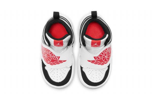 Nike Air Jordan 1 Sky Logo Td Sko Barn Hvite Rød Svarte